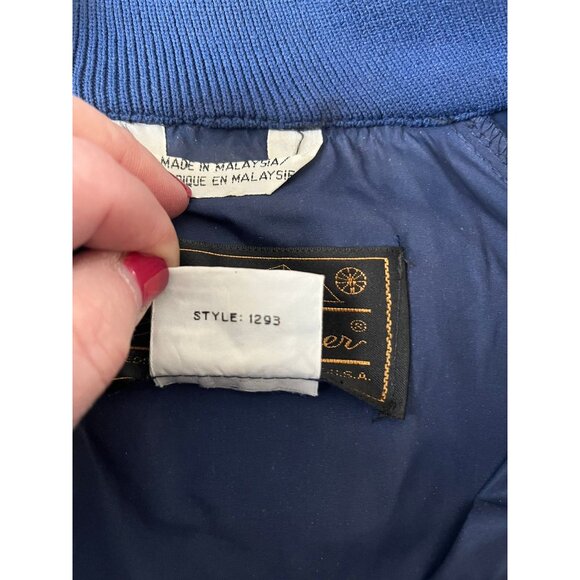 Vtg 1980's Eddie Bauer Men's Navy Blue Pullover Windbreaker Jacket Snap Closure - Picture 4 of 10